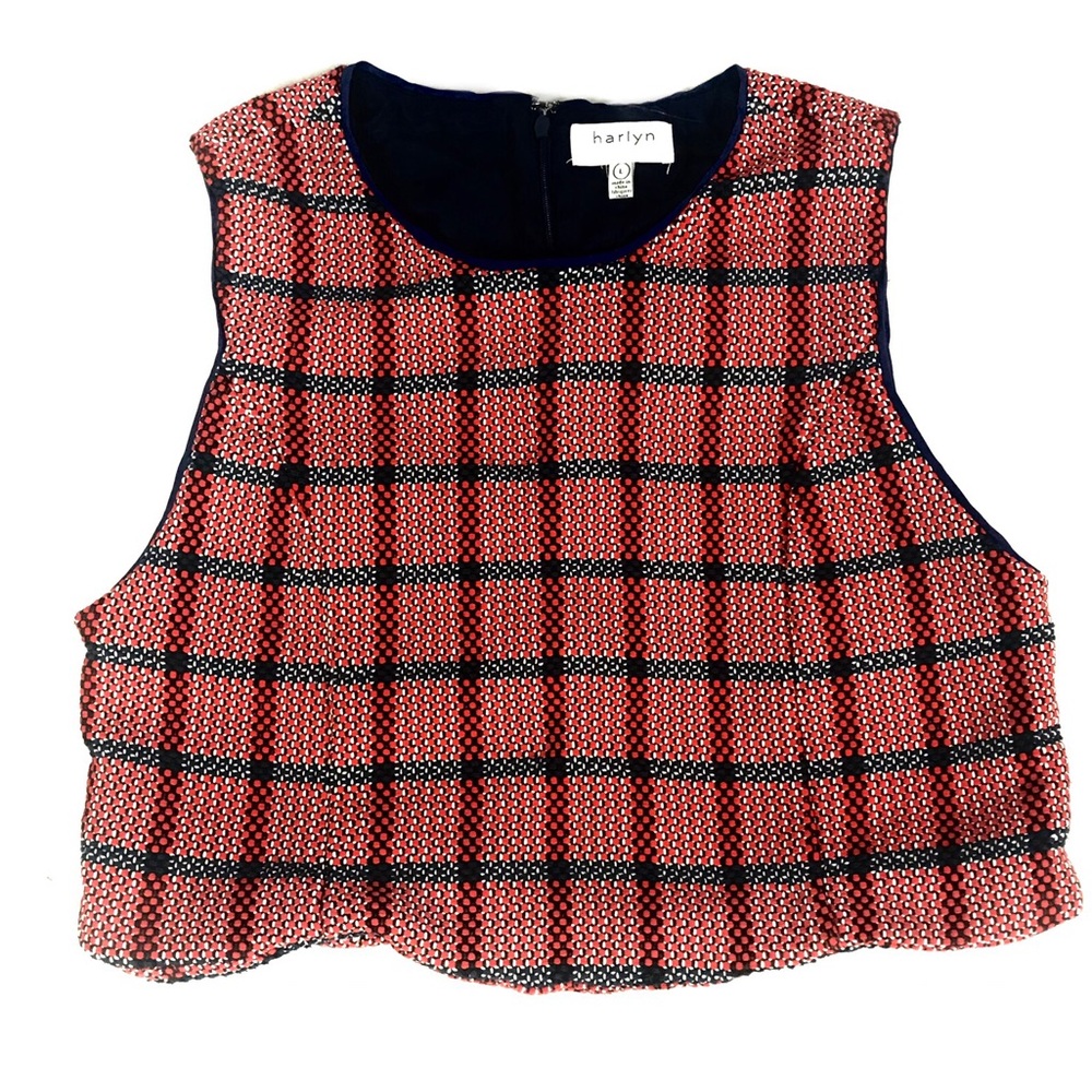 ¡¡¡☘️3/$20!!! Harlyn Slit Back Plaid Crop Top - Picture 4 of 4